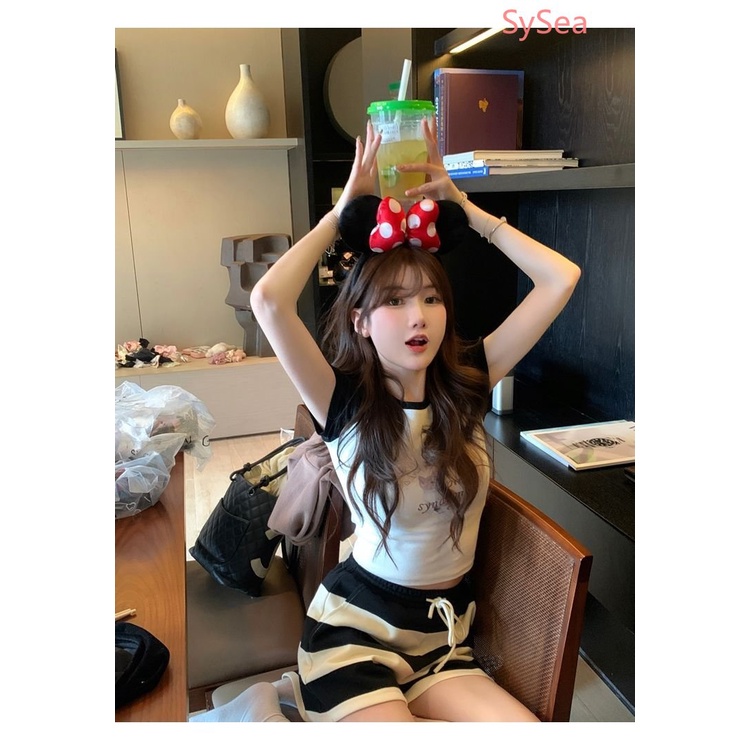 Áo Croptop In Hình Trái Tim Phong Cách Hàn Quốc Cho Nữ