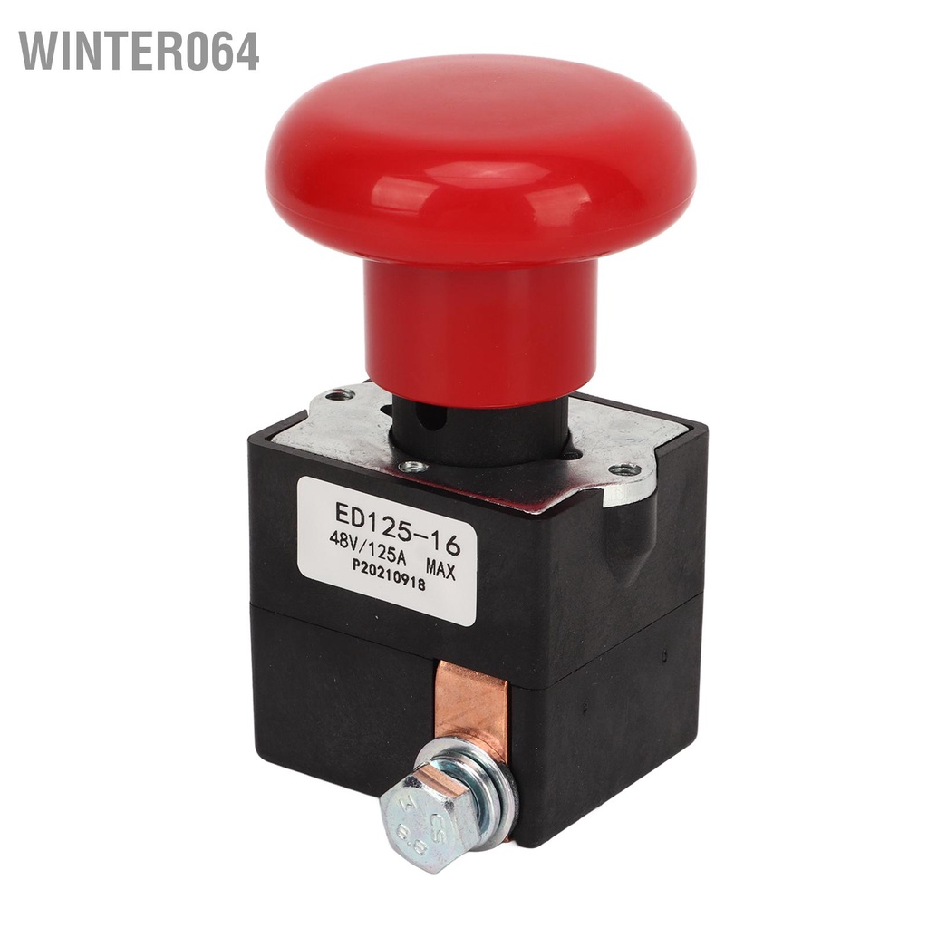 Winter064 Công tắc dừng khẩn cấp 48V 125A Hợp kim loại Nút ED125‑16 Phù hợp với hầu hết các xe nâng hàng