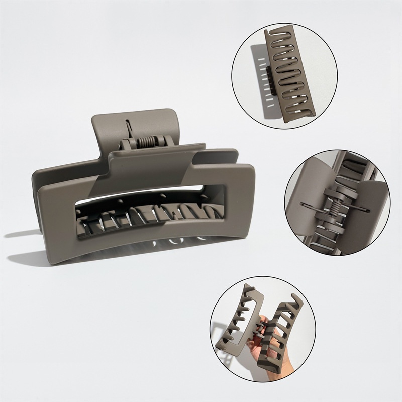 Kẹp Tóc Cao Su Hình Vuông Cỡ Lớn 13cm Sơn Màu Đơn Giản Cho Nữ