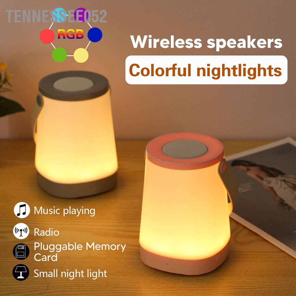 Tennessee052 Đèn Lồng Loa Bluetooth HiFi Sạc Radio Chức Năng Không Dây Ngoài Trời Có LED Ánh Sáng Môi Trường Xung Quanh Tay Cầm