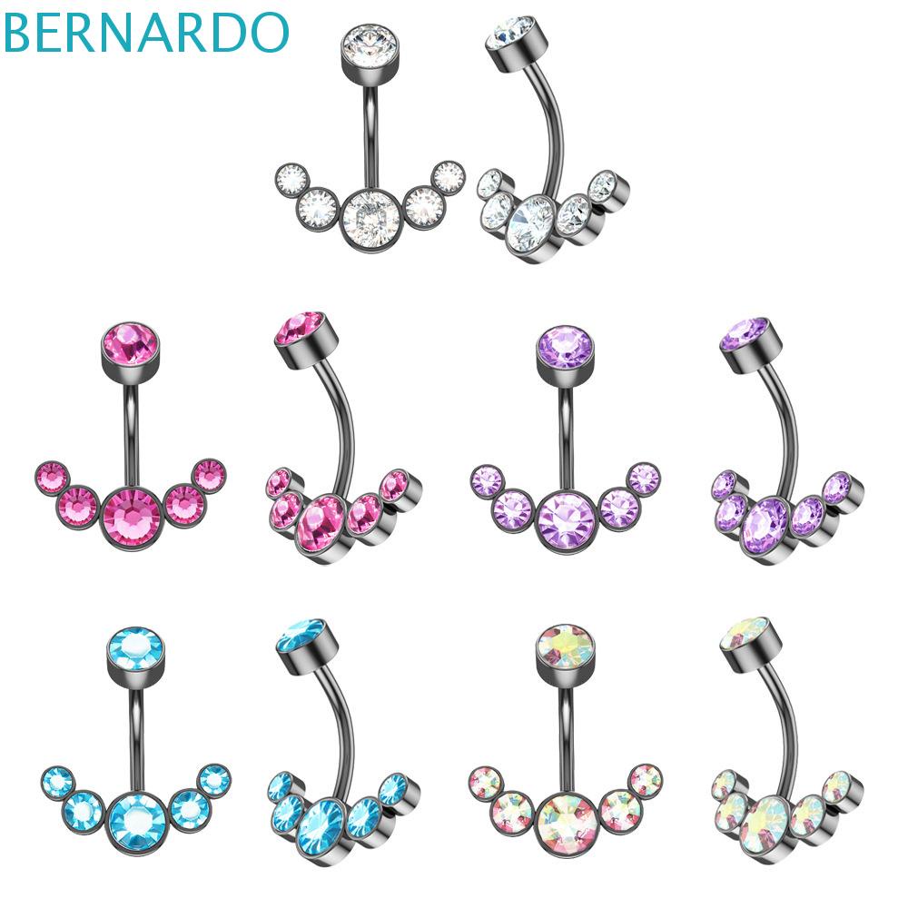 Khuyên Rốn Thép 316L Đính Đá Phong Cách Hip Hop