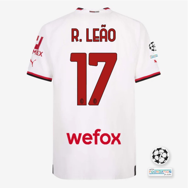 Áo Thun Thể Thao Tay Ngắn HQ1 2022-2023 AC Milan Home Away Rafael Leao Jersey QH1