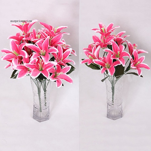 1 Bó Hoa Lily Nhân Tạo 10 Bông Trang Trí Tiệc Cưới