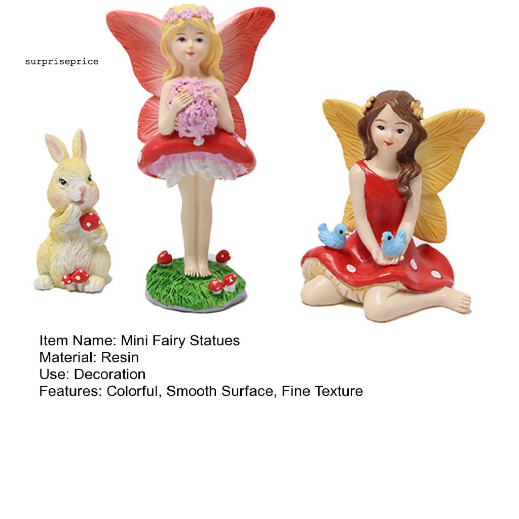 Spa Bộ 3 Tượng Nấm Ba Chiều Bề Mặt Mịn Trang Trí Nhà Cửa Thủ Công Mỹ Nghệ Cổ Tích