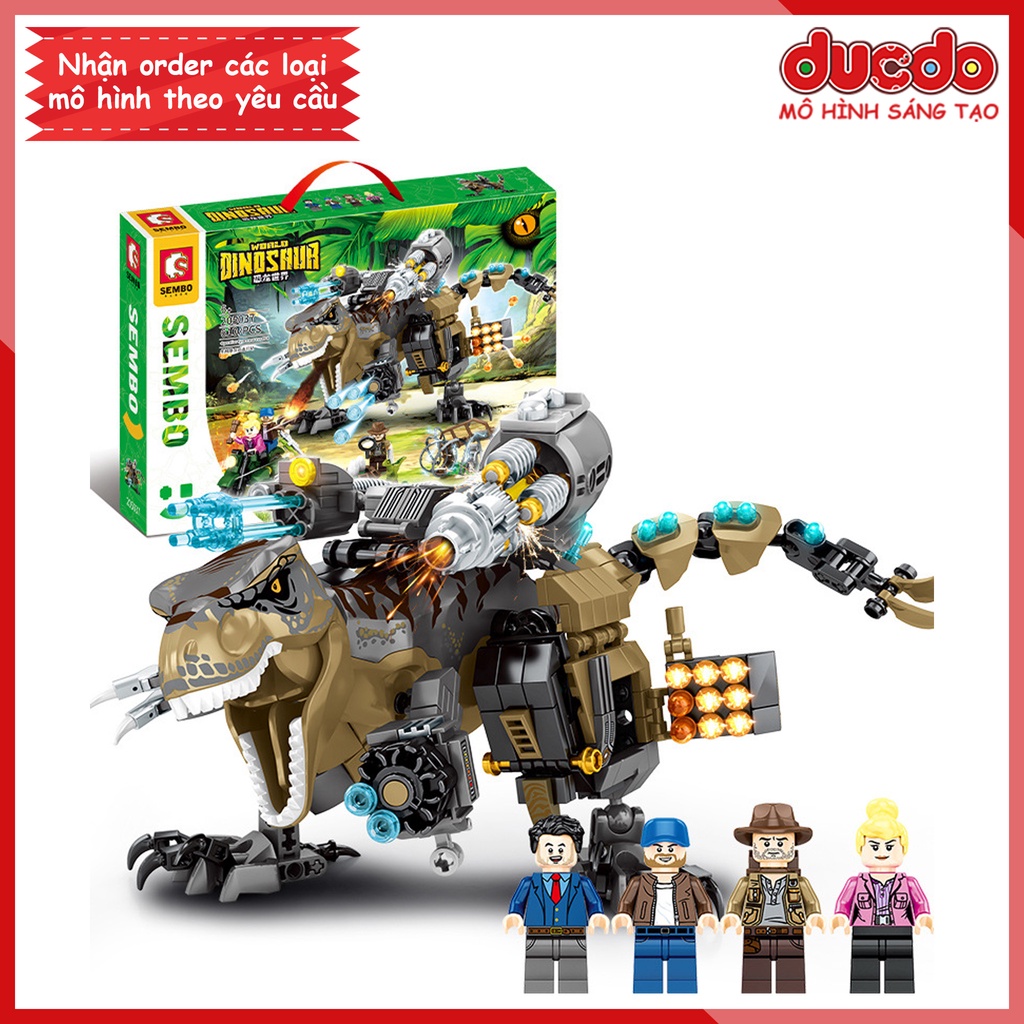 Sembo 205037 Lắp ghép Jurassic World khủng long bạo chúa T Rex - Đồ chơi Xếp hình Mô hình Mini Minifigures