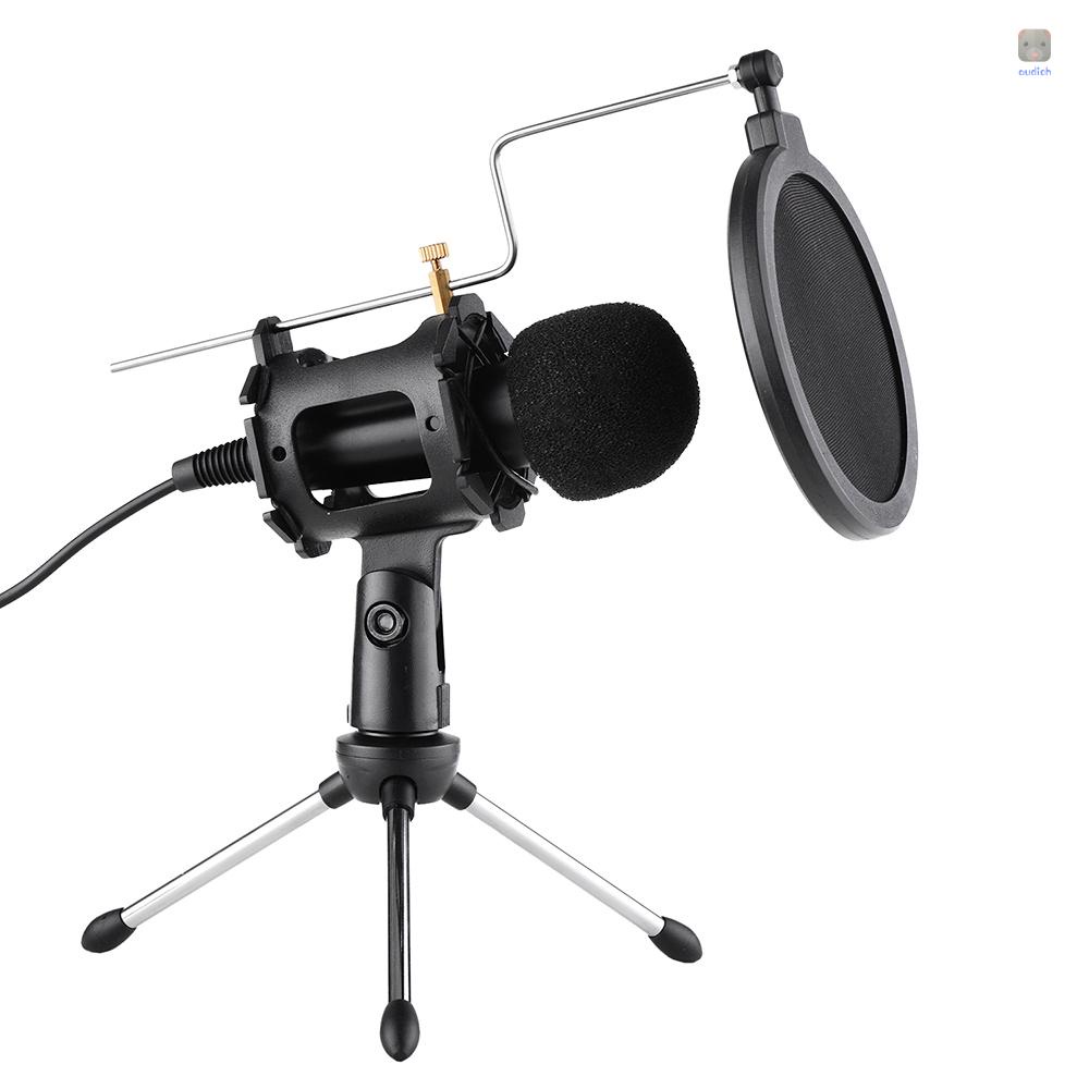 Bộ Micro Mini Jack 3.5mm Có Chân Tripod Lọc Chắn Gió Tiện Dụng