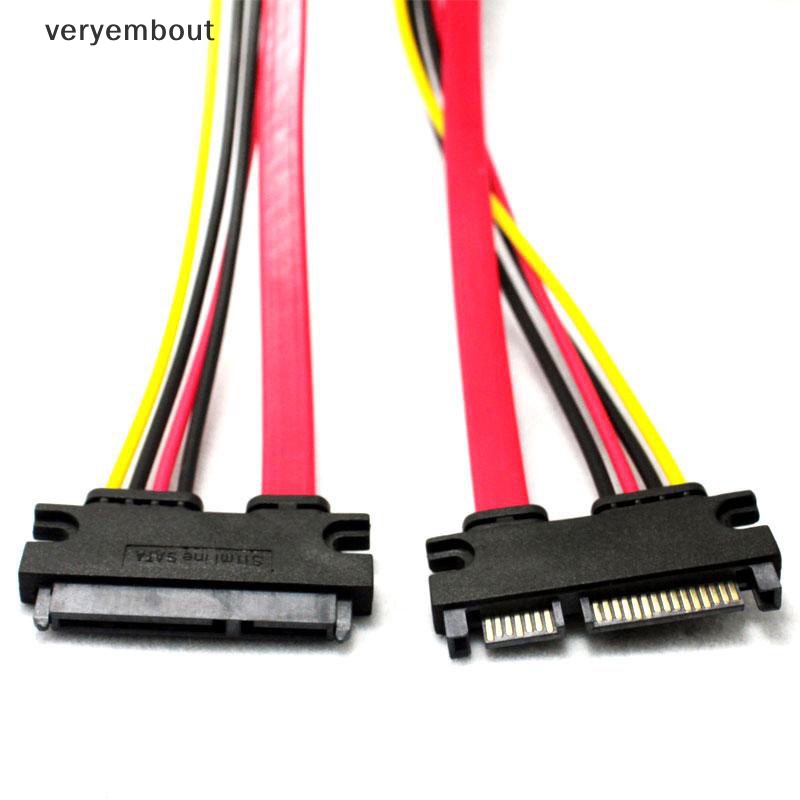 Dây Cáp Nối Dài 30cm 50cm 7 + 15 22Pin SATA 22 Pin SATA Cho 2.5 '' 3.5 '' HDD SSD n