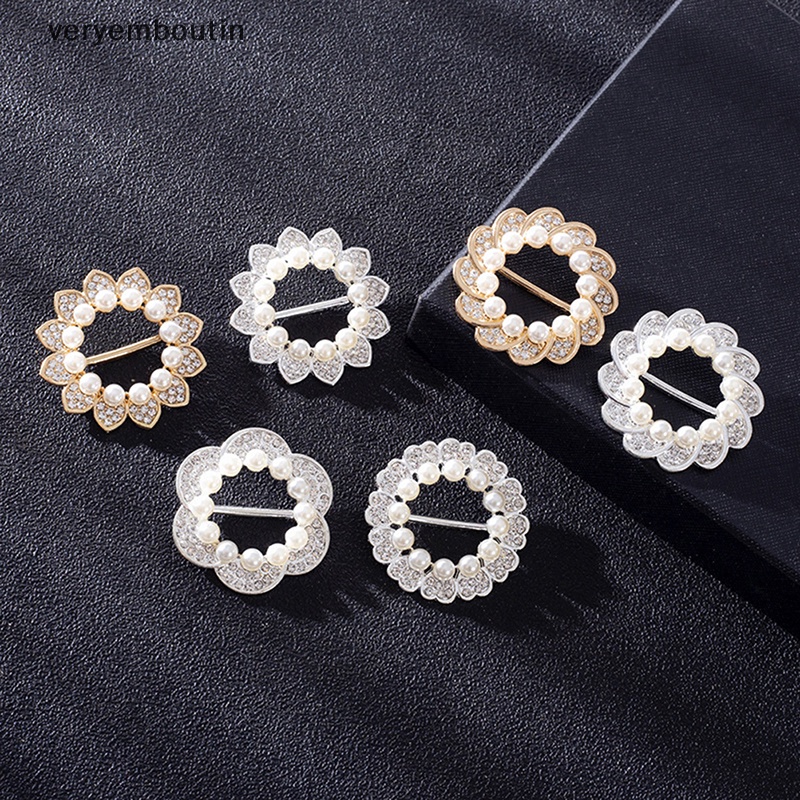 Trâm Cài Áo Hình Tròn / Trái Tim Đính Ngọc Trai Thời Trang Tinh Tế Cho Nữ