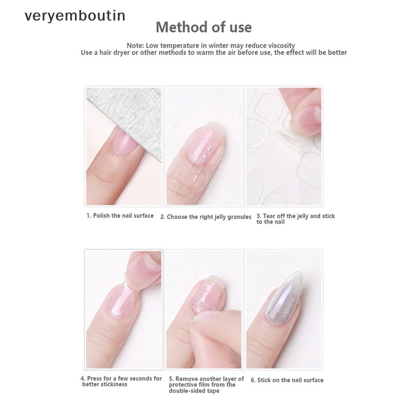 Set 240 Móng Tay Giả Trong Suốt Siêu Mỏng Tự Dính Hai Mặt Màu Hồng