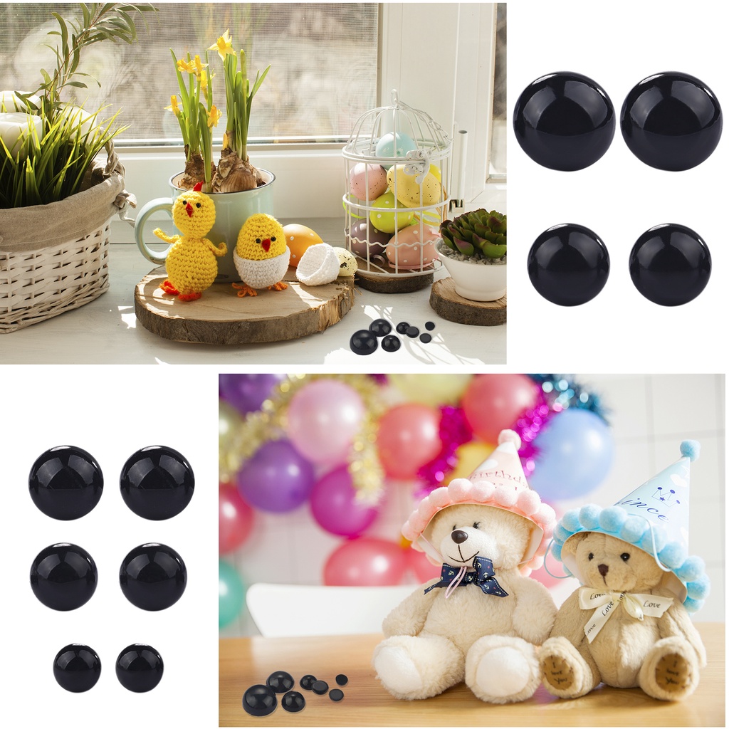 Set 100 Mắt Nhựa 3-14mm Cho Búp Bê