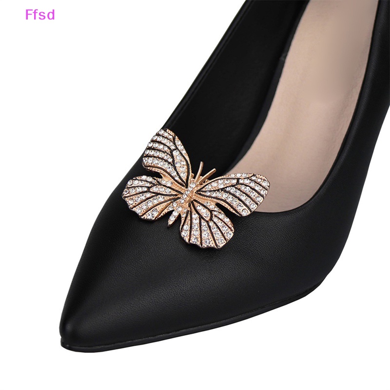 {Ffsd} Khóa Kẹp Giày Đính Đá Hình Bướm Trang Trí Vintage Sáng Bóng Dành Cho Bạn Nữ * Bán Chạy