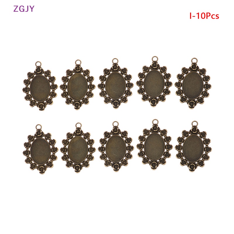 Set 10 Mặt Dây Chuyền Hình Oval 18 * 25MM Phong Cách Cổ Điển Mới