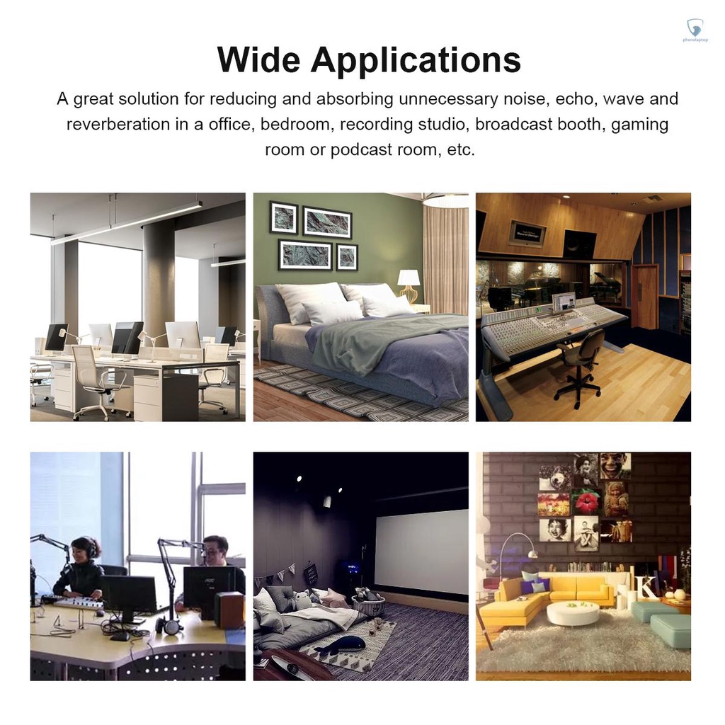 Set 12 Tấm Xốp Cách Âm 30 Độ Dùng Để Trang Trí Tường Acoustic