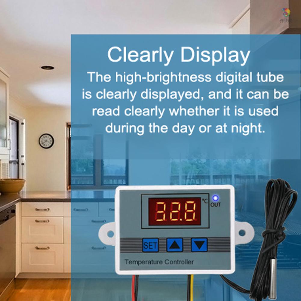 Phụ Kiện Điện Tử 12V / 120W - 50~110 Chất Lượng Cao°C Bộ Điều Khiển Nhiệt Độ Kỹ Thuật Số Thông Minh Màn Hình Hiển Thị Kỹ Thuật Số Chống Nước 1M Cho Bể Cá