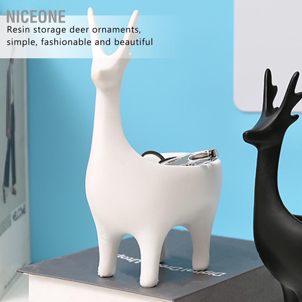 Hàng HOT NiceOne Hươu Dễ Thương Trang Trí Đồ Trang Trí Nhà Phòng Khách Cửa Hiên Kệ Móc Chìa Khóa Bắc Âu Hộp Bảo Quản Đơn Giản