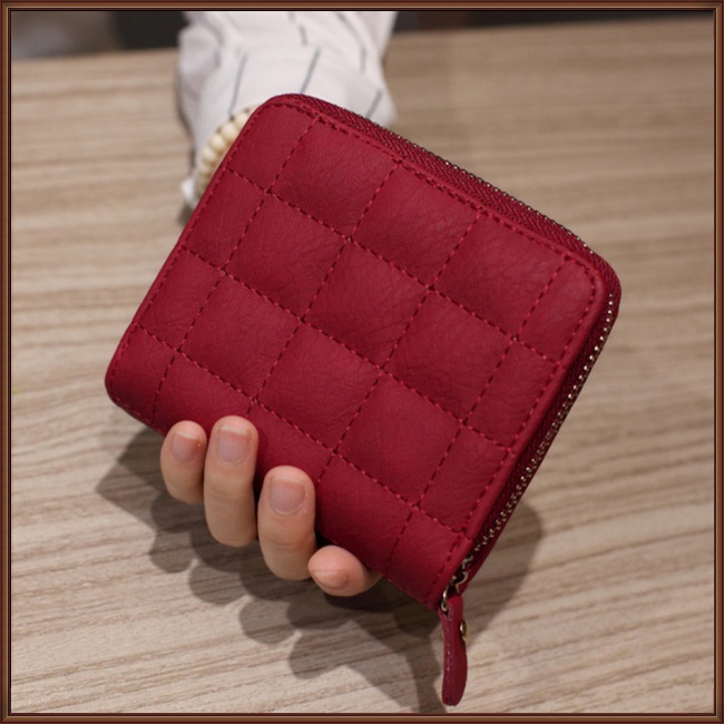 Jaz Ví Cầm Tay Mini Màu Trơn Có Khóa Kéo Cho Nữ