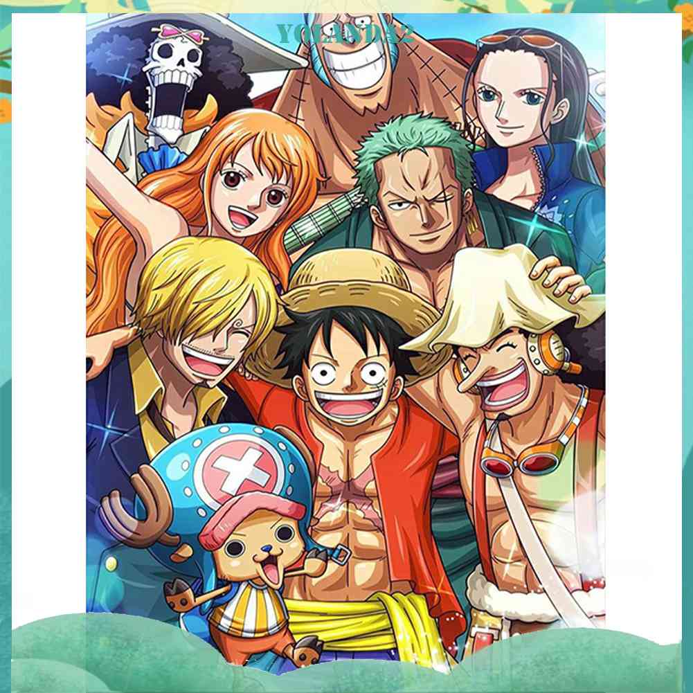 Bộ Tranh Đính Đá 5D Tự Làm Họa Tiết One Piece Độc Đáo