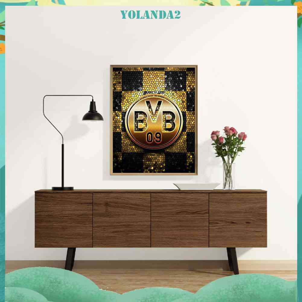 Tranh Đính Đá Kim Cương Toàn Diện Hình Logo Đội Bóng Dortmund