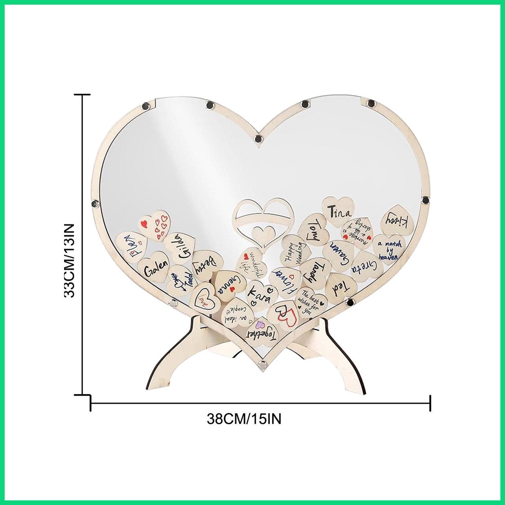 Hộp Đựng Sách Hình Trái Tim Thả Sách Đám Cưới Mộc Mạc Cho Khách Dự Tiệc Cưới