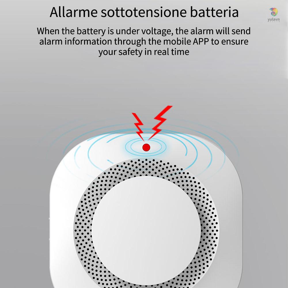 (yala) Thiết Bị Báo Khói Thông Minh Kết Nối WiFi Cảm Biến Thông Minh Tương Thích Với Ứng Dụng Điện Thoại Di Động Cho Nhà Bếp Phòng Ngủ Văn Phòng