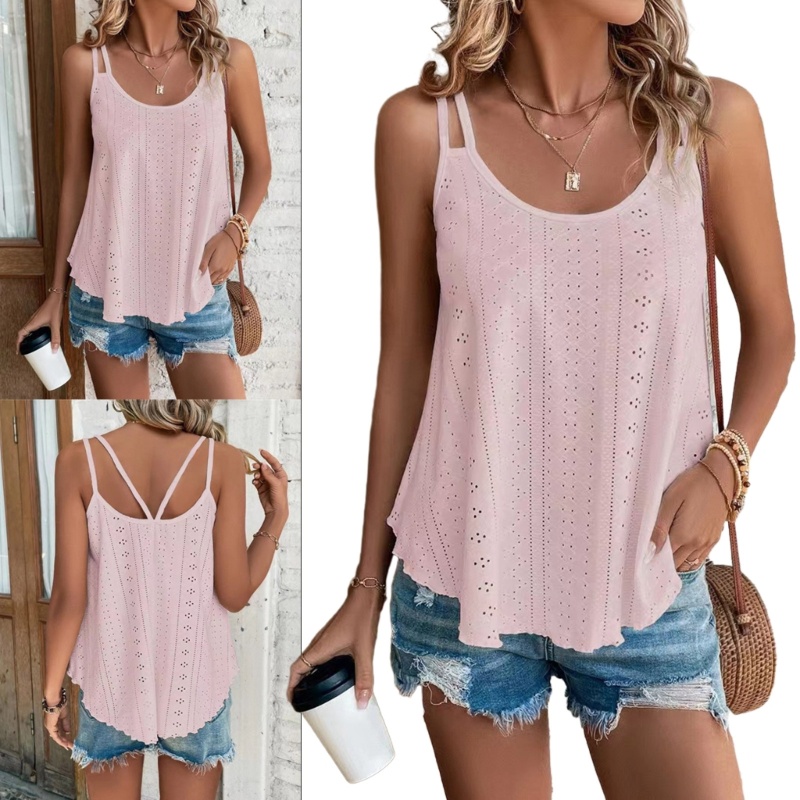 Áo Sát Nách Hở Lưng Dáng Rộng Màu Sắc Thời Trang Mùa Hè Quyến Rũ Cho Nữ