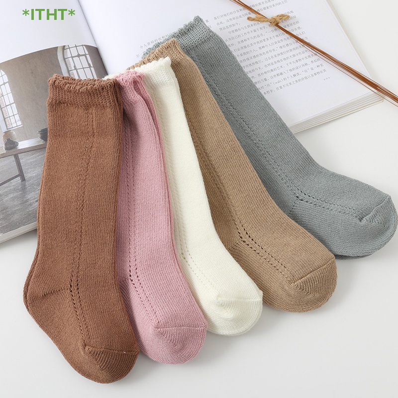 1 Đôi Tất Cotton Dài Đến Đầu Gối Điều Hòa Không Khí Giữ Ấm Cho Bé Mới