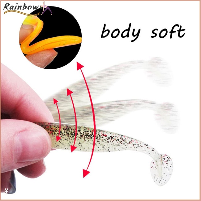 Set 30 Mồi Giả Nhử Cá Hình Chữ T 5cm7cm9cm Bằng Nhựa Mềm Nhiều Màu Sắc Gắn Kèm Móc Câu Tiện Dụng