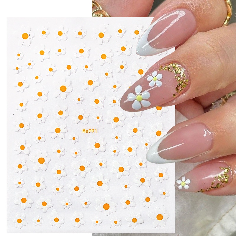 UR SUGAR Miếng Dán Trang Trí Móng Tay 3D Hình Hoa Trái Cây Lấp Lánh DIY