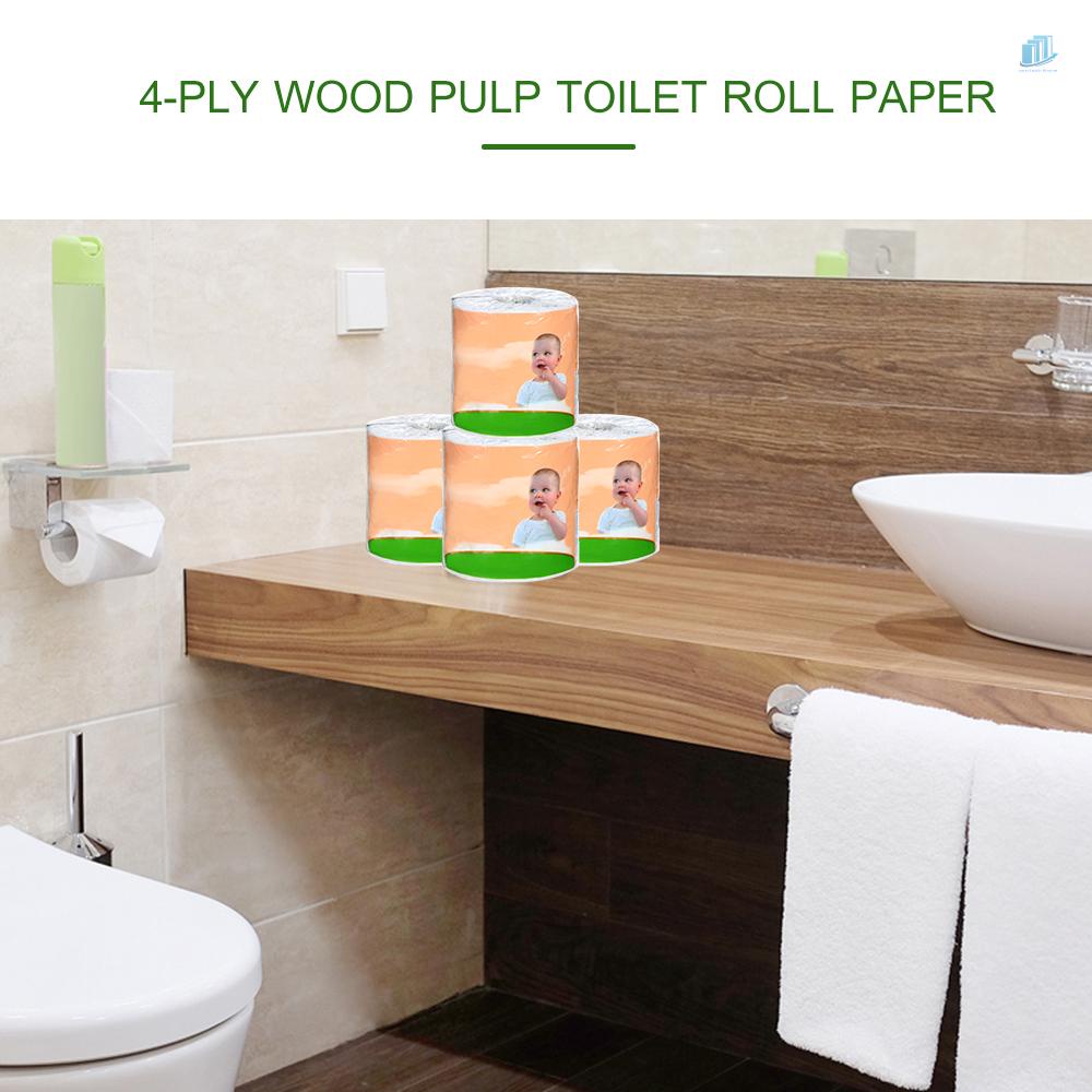 Cuộn Giấy Vệ Sinh 10 * 12cm 270 4 Lớp Bằng Bột Gỗ Tiện Dụng Cho Gia Đình / Khách Sạn