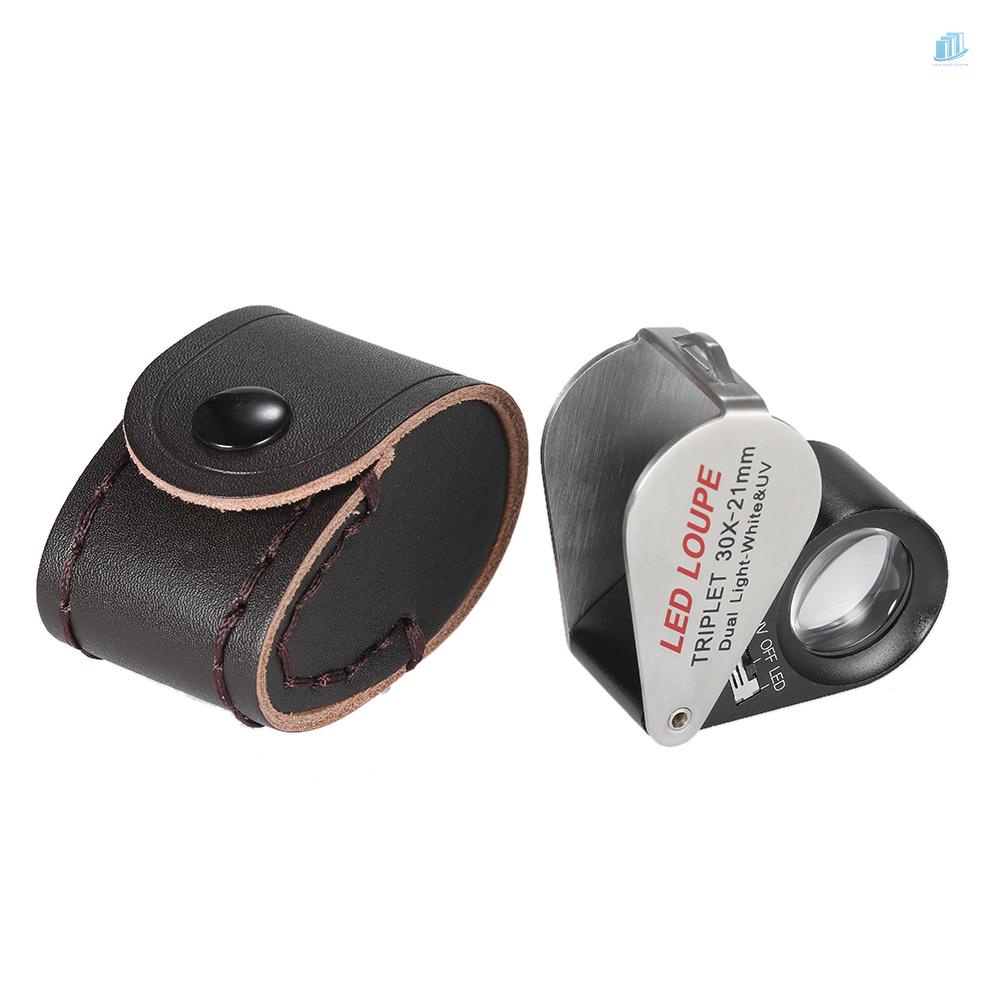 Kính Lúp Cầm Tay Mini 30X 21mm 6 Chế Độ Kèm Đèn LED UV Đa Năng Chuyên Dụng Cho Thợ Kim Hoàn Dụng s2mwvn