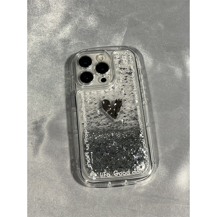 Ốp Điện Thoại Kim Tuyến Nước Hình Trái Tim Cho Iphone 14promax 13 11 14pro 13pro 14