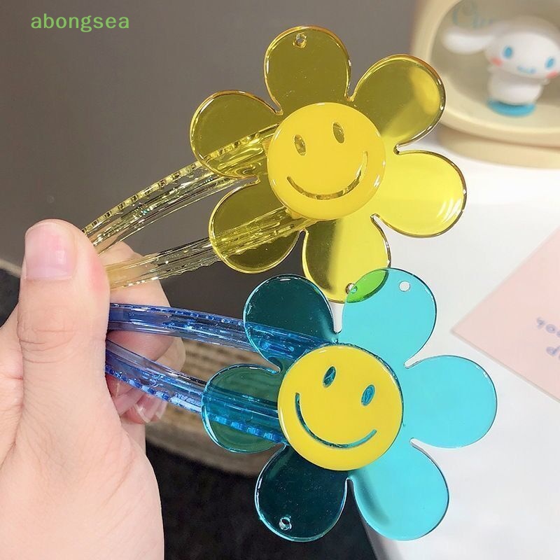 Kẹp Tóc Hình Hoa Hướng Dương Mặt Cười Bằng Acrylic Trong Suốt Cho Bé Gái Bongsea 2023