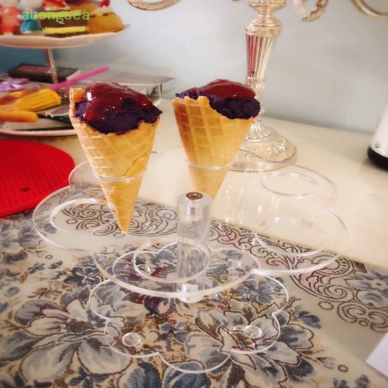 1 Giá Đỡ Bánh Kem Hình Nón Bằng Acrylic Trong Suốt