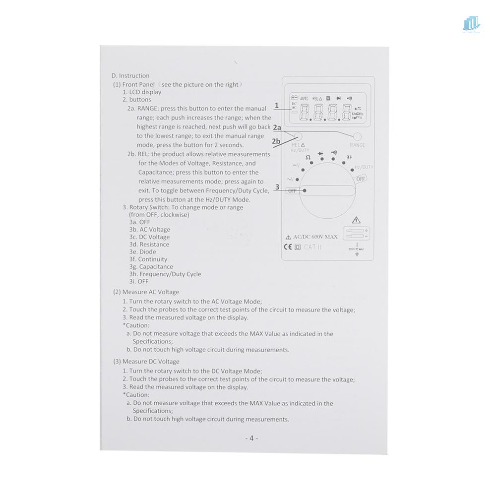 Đồng Hồ Vạn Năng Kỹ Thuật Số Cầm Tay Mini 4000 Đơn Vị AC / DC VC921