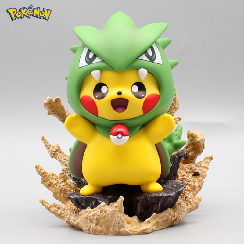 Mô Hình Nhân Vật Tyranitar Pikachu Mặc Đồ Cosplay Dễ Thương 13cm