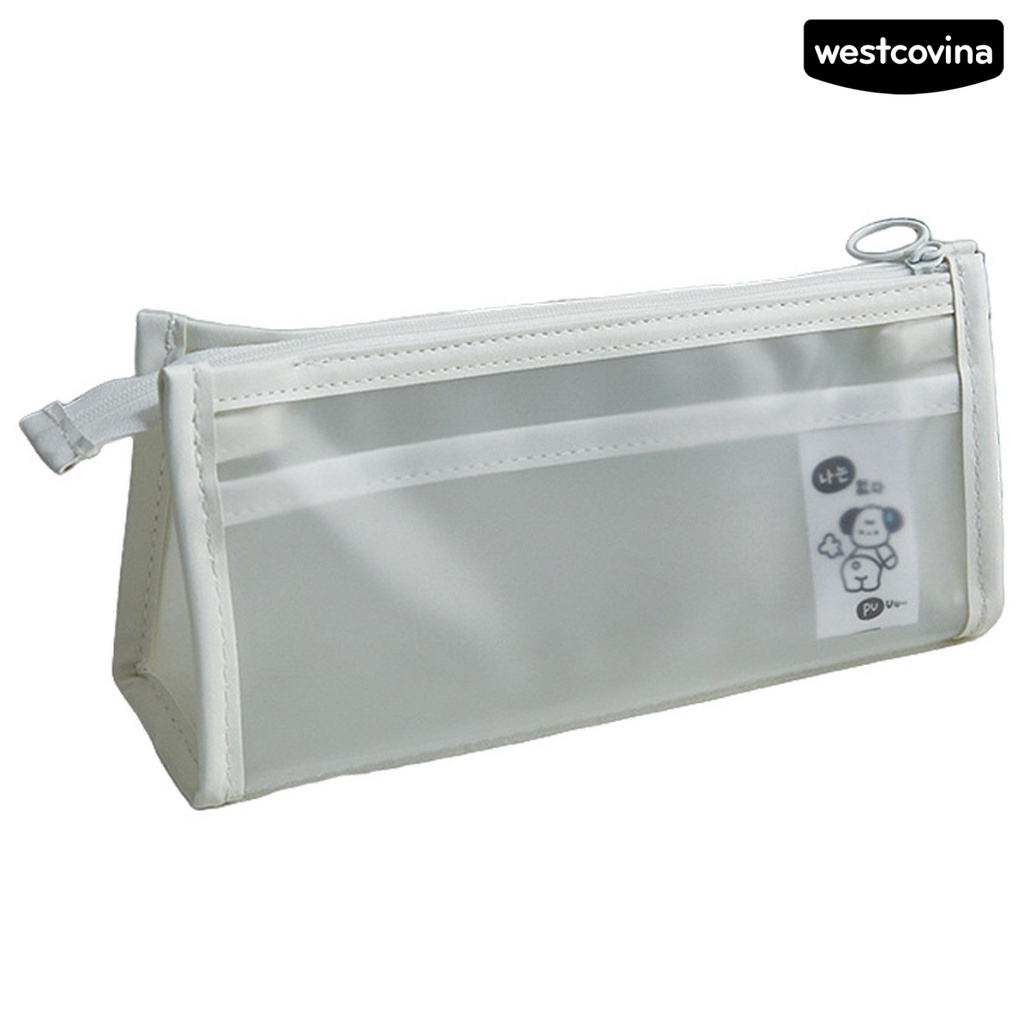 [COD]♪Bóp Viết EVA Trong Suốt Hai Lớp Có Dây Kéo Dung Tích Lớn Chống Thấm Nước