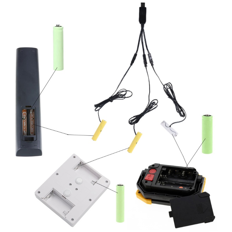 Dây Cáp USB Thay Thế 2AAA + AA 1.5V 3 Trong 1