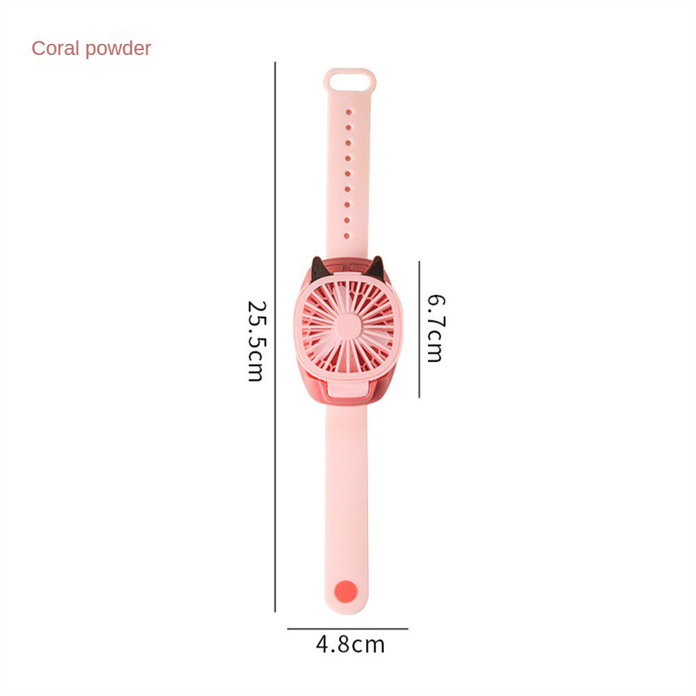Quạt Nhỏ Đeo Cổ Tay Hình Đồng Hồ Hoạt Hình Sáng Tạo Hai Cổng Sạc usb