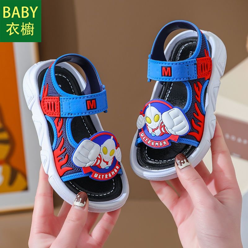 Giày Sandal Đế Mềm Thoáng Khí In Hình Hoạt Họa Phong Cách Mới 2023 Cho Bé Trai Tiểu Học
