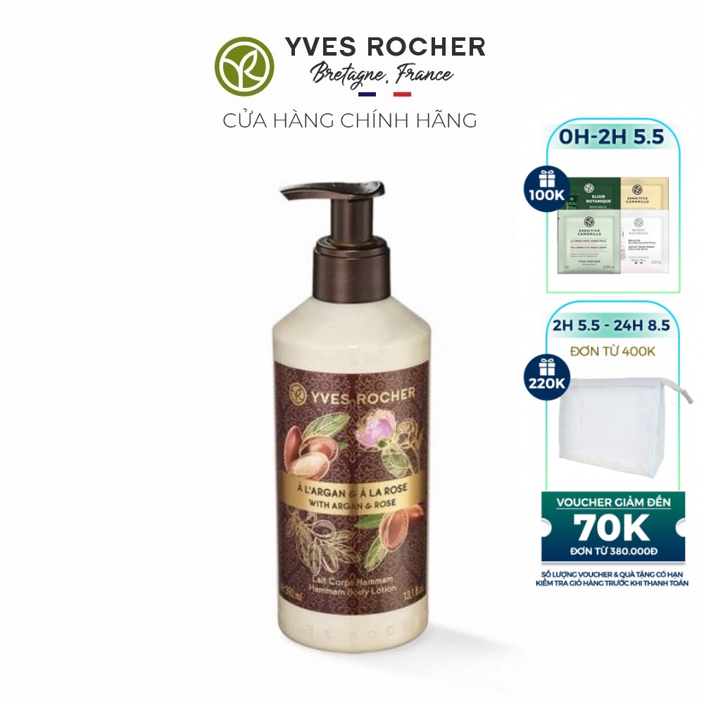 Sữa Dưỡng Thể Yves Rocher Argan Rose Retals Hammam Body Lotion 390ml