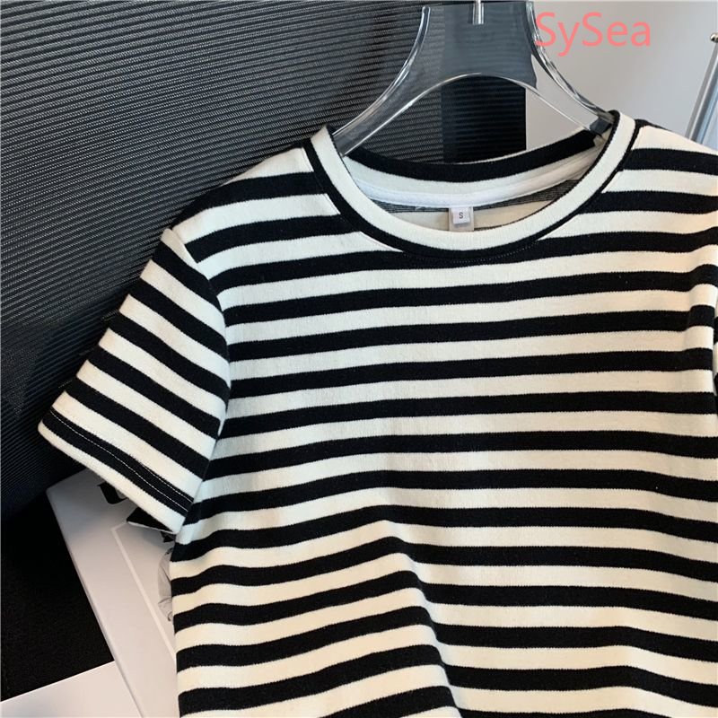 Áo Dệt Kim Kẻ Sọc Dáng Rộng Thời Trang Mùa Hè Hàn Quốc Cho Nữ