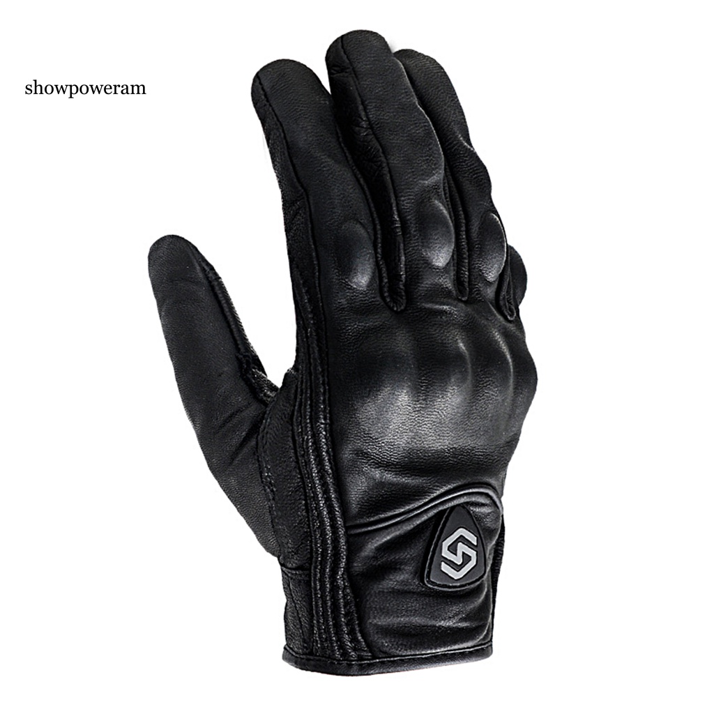 1 Đôi Găng Tay Giả Da Chống Va Chạm Màu Trơn Dùng Khi Đạp Xe