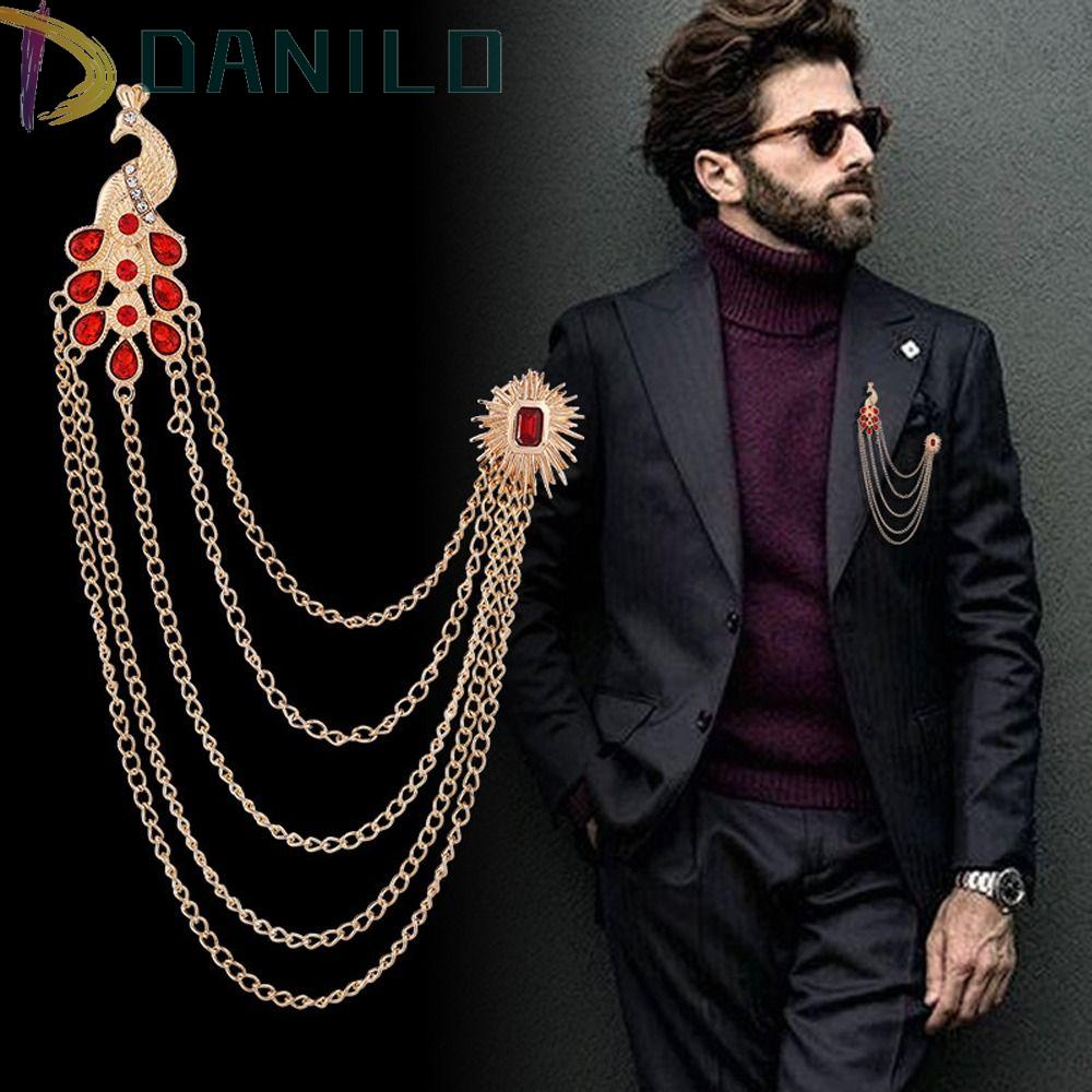 Danilo Trâm Cài Áo Hình Chim Công Thanh Lịch Sáng Tạo Cho Nam|Phụ Kiện Quần Áo Bằng Hợp Kim Chất Lượng