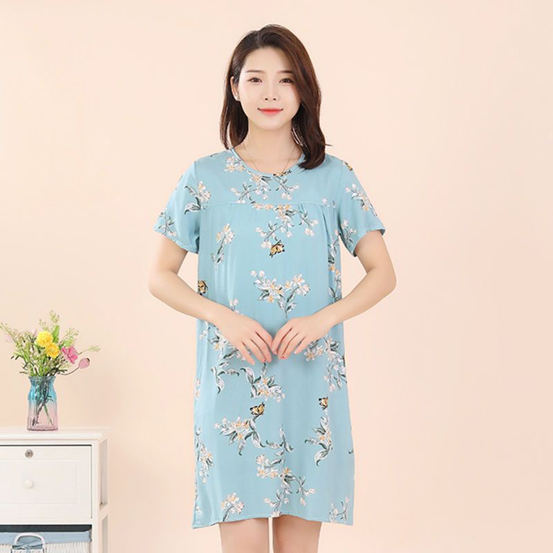 Đầm Ngủ Chất Liệu Cotton Lụa Mỏng Dáng Rộng Thời Trang Mùa Hè Cho Nữ