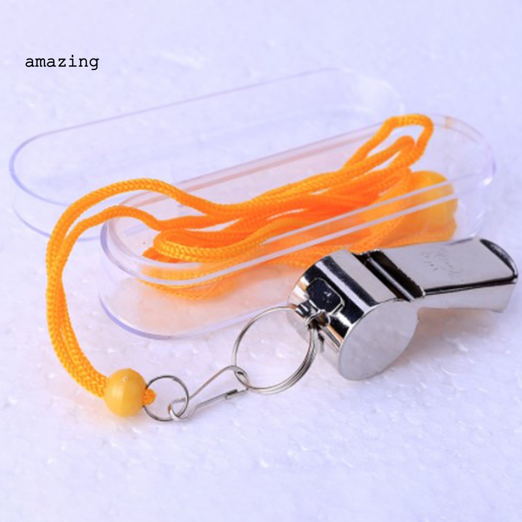 Còi Thổi Trọng Tài Bóng Đá Bằng Inox Kèm Dây Đeo Tiện Dụng