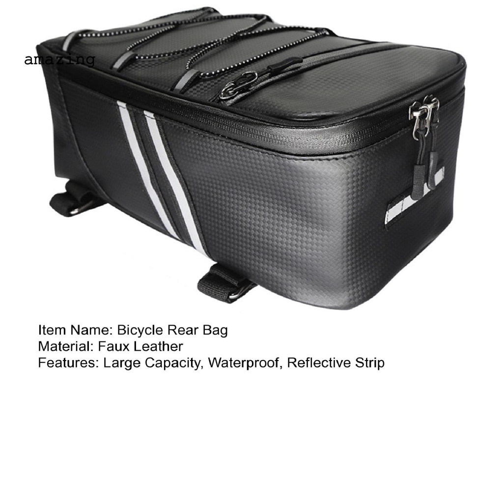 1 Bộ Túi Giả Da Đựng Đồ Gắn Yên Sau Xe Đạp Dung Tích Lớn Chống Biến Dạng