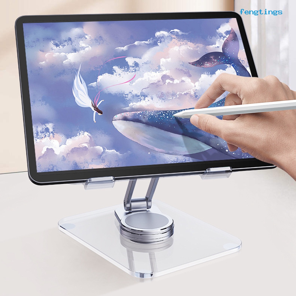 Giá Đỡ Máy Tính Bảng Trong Suốt Chống Trượt Xoay 360 Độ Tiện Dụng