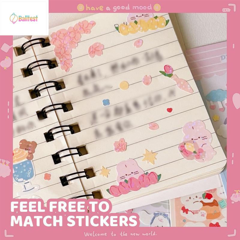 💜Sticker cute thỏ Lấp Lánh Phong Cách Hàn Quốc Trang Trí DIY Laptop, Sách Vở Học Tập