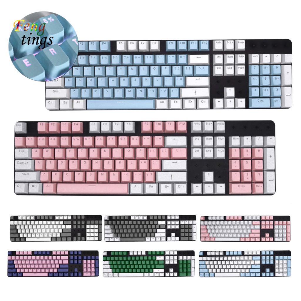 Set 104 Nút Bàn Phím PBT Thay Thế Nhiều Màu Sắc Cho PC / Máy Tính