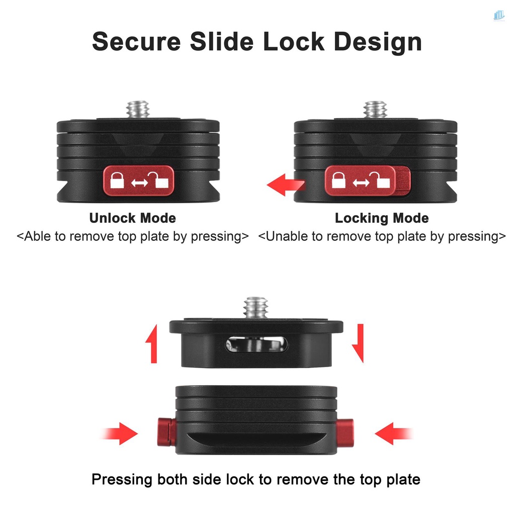 Đĩa QR Tháo Lắp Nhanh Bằng Hợp Kim Nhôm Với Ốc Vít 1 / 4 Inch Cho Tay Cầm Chống Rung Máy Ảnh DSLR